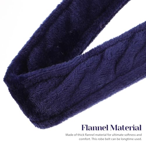 COHEALI Navy Flannel Robe Belt Replacement Thick Coral Fleece Tie for Bathrobe Adjustable Waistband for Women and Men Ideal for Daily Use2