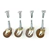 Metal Magery Medium 1 5/8" Hardwood Casters Pack of 4 Vintage Antique Furniture Casters