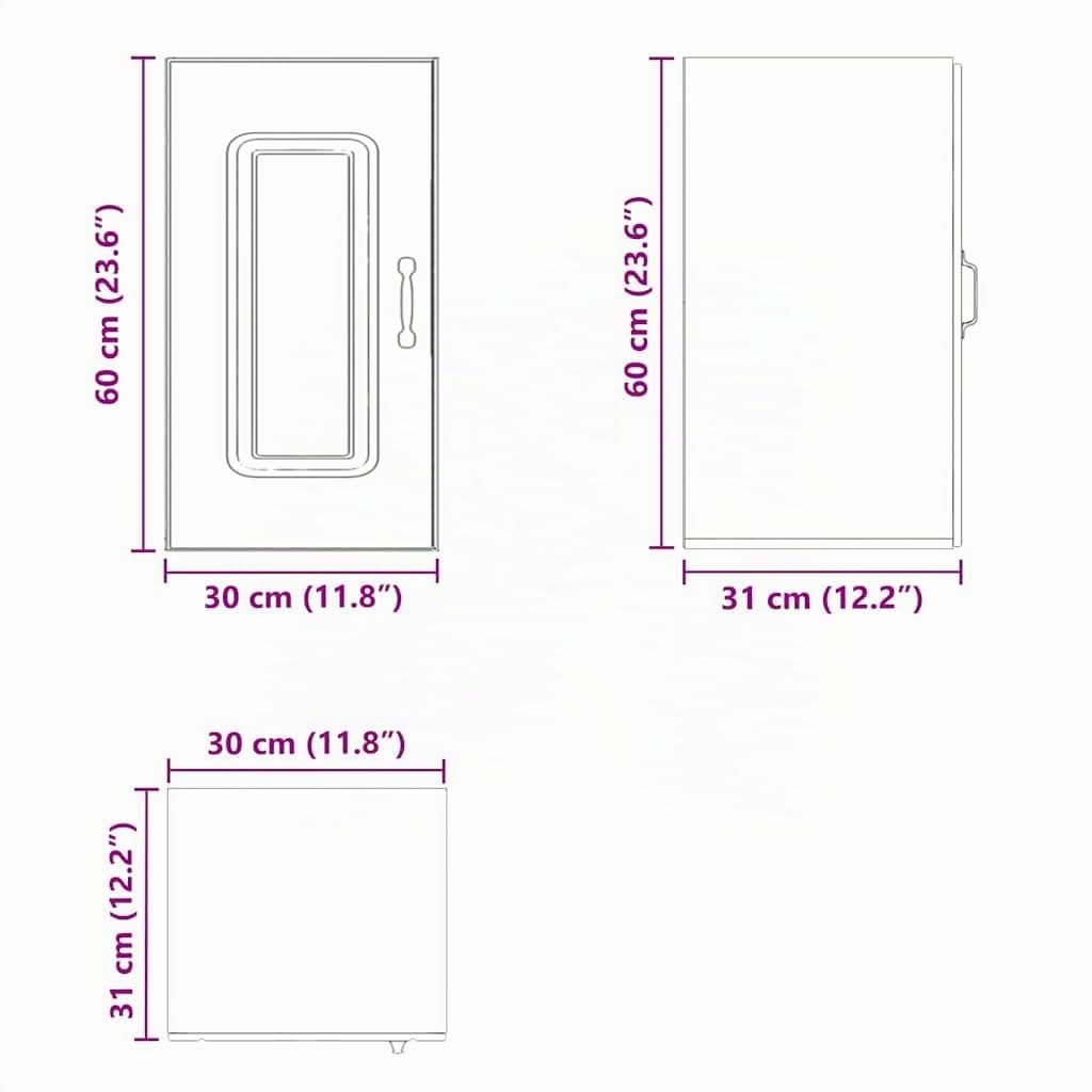 vidaXL Armoire Murale de Cuisine Kalmar Blanc Brillant Bois ingénierie, Meuble Mural de Cuisine, Armoire pour Mur de Cuisine, Armoire Murale avec Porte