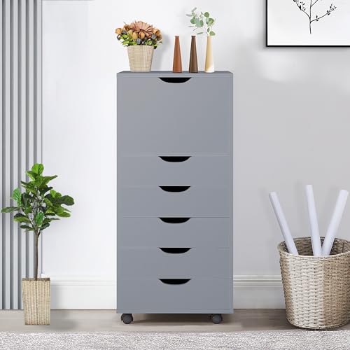 Image of Naomi Home 5 Drawer + 1 Cabinet Storage Organizer, Modern Mobile Cabinet for Home & Everyday Storage