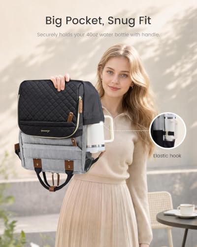 Image of LOVEVOOK Laptop Backpack Women Quilted Teacher Nurse Work Backpack Purse