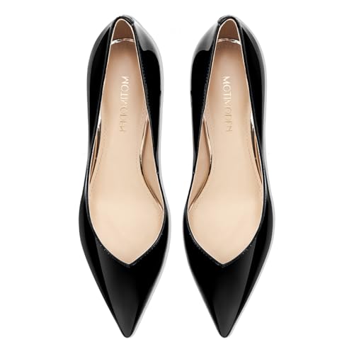 Image of Women Low Kitten Heels Women's Dressy Pumps Pointed Closed Toe Elegant Wedding Pumps Formal Work Office Comfortable Shoes Classic Pumps for Women