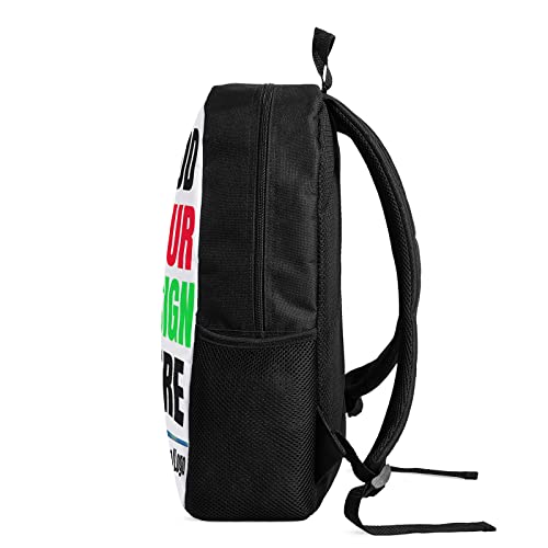 Custom Backpack for Boys Girls, Personalized Lightweight School Backpack Add Your Photos Text Logo Men Women, Customized 17Inch Student Bookbag for Travel, Work and School2