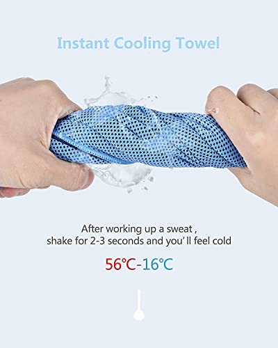 Cooling Towel 4Packs (40"X 12"), Ice Towel, Microfiber Towel, Soft Breathable Chilly Towel Stay Cool For Yoga, Sport, Gym, Workout, Camping, Fitness, Running, Workout & More Activities #TOP1