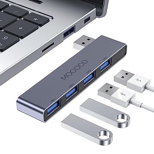 MOGOOD Hub USB 3.0 Ultrafino - Estación de Adaptadores Expandedor de Puertos Múltiples - Divisor de Datos Compatible Con Computadoras Portátiles, Ratón y Teclado | Ya disponible en tu tienda friki favorita! En mundofriki.es!