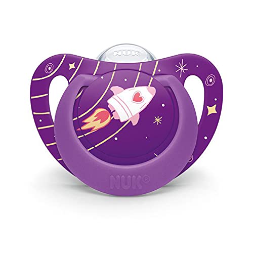 Image of Nuk Orthodontic Pacifier Space Girl 6-18 Months 4pk