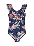 Kanu Surf Girls, Gianna Beach Sport Ruffle One Piece Swimsuit, Reese Navy, 14