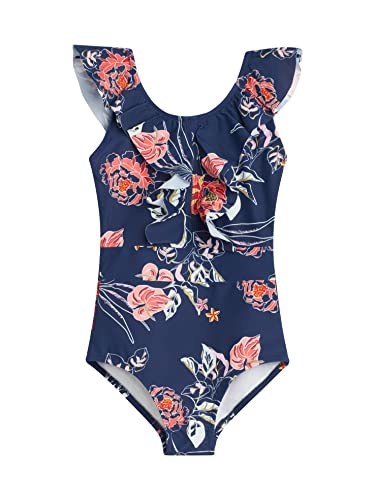 Kanu Surf Girls, Gianna Beach Sport Ruffle One Piece Swimsuit, Reese Navy, 6