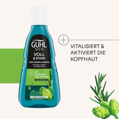 Guhl Men Voll & Stark Shampoo - Inhalt: 250 ml - Haartyp: dünn, fein, normal, blue