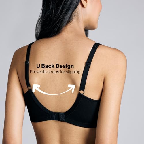 Image of NYKD NYB105 Wirefree Cotton No Sweat Breast Seperating Non-Padded Full Coverage Bra for Women (Available in Plus Size)