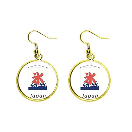 Pendientes dorados japoneses regalo tradicional joyería gota para mujer