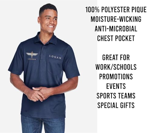 INK STITCH Men Core365 Custom Embroidery Logo Texts Performance Pique Pocket Polo Shirts4