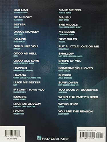 Popular Sheet Music: 30 Hits From 2017-2019 Arranged For Piano/Vocal/Guitar #TOP1