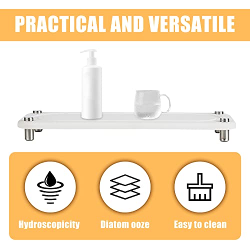 Instant Dry Sink Organizer Bathroom: Sink Caddy With Grooves For Preventing Moisture Buildup,Fast Drying Stone Sink Tray With Stainless Steel Feet,Bathroom Sink Organizer Soap Holder For Modern Home #TOP4