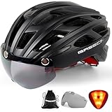 Basecamp(ベースキャンプ) 自転車用ヘルメット サイクリングヘルメット バイクヘルメット リアライト 取り外し可能な磁気ゴーグル 軽量 調節可能 大人用