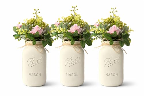 Mason Jar Centerpieces Set of 3 – Rustic...
