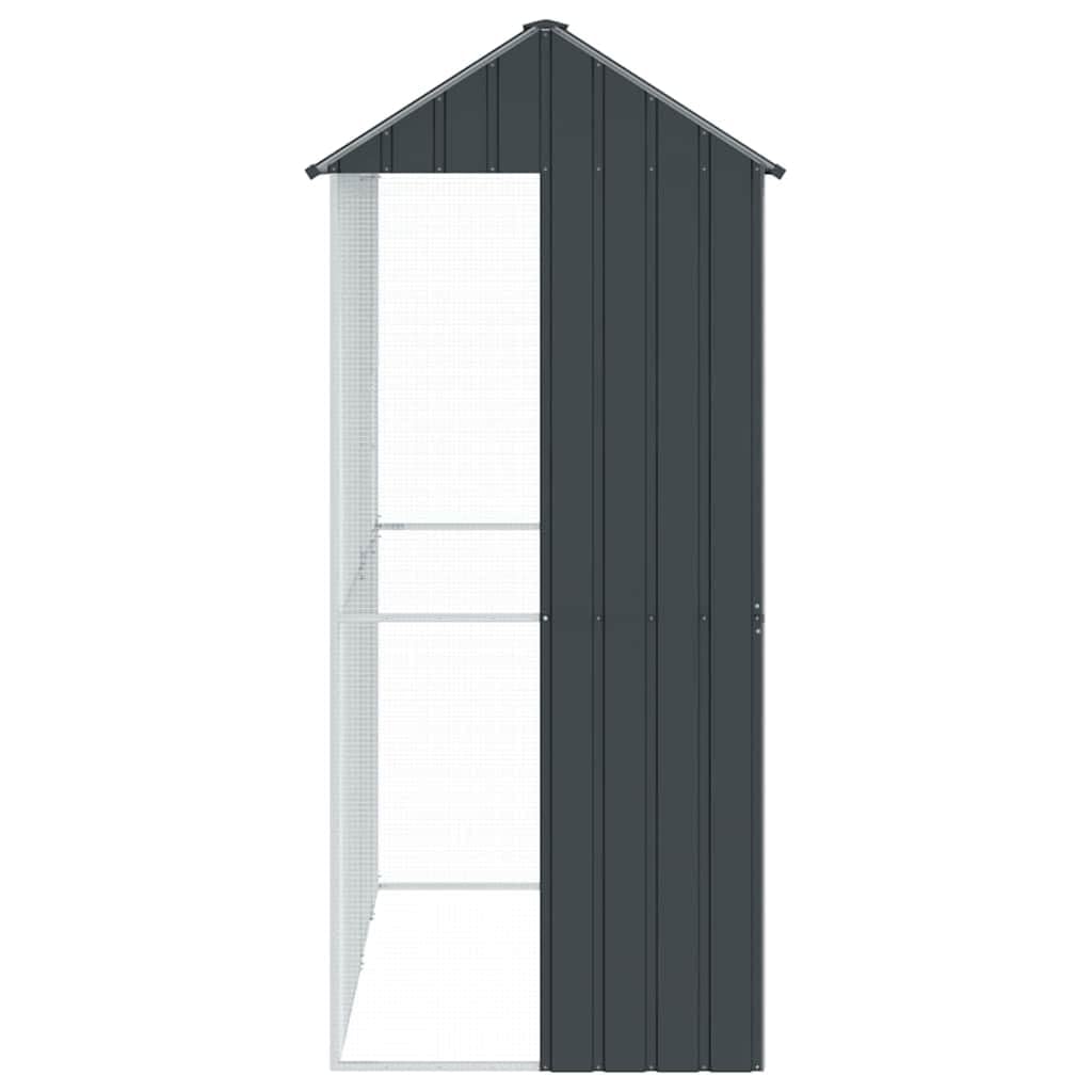 INLIFE Vogelkäfig Anthrazit 215 x 110 x 247 cm Verzinkter Stahl,Tier- & Haustierbedarf,Haustierbedarf,Vogelbedarf,Vogelkäfige & -ständer,Anthrazit,53.7 KG,3325172