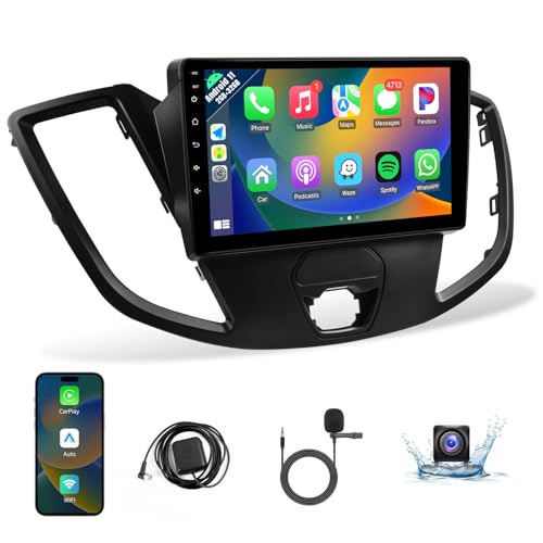 Naifay Android Car Radio for Ford Transit 2013 2014 2015 2016 2017 2018 2019 Stereo, 9inch IPS Touch Screen for Transit Car Stereo with Carplay Android Auto/FM/Bluetooth/GPS/WiFi/Camera/MIC