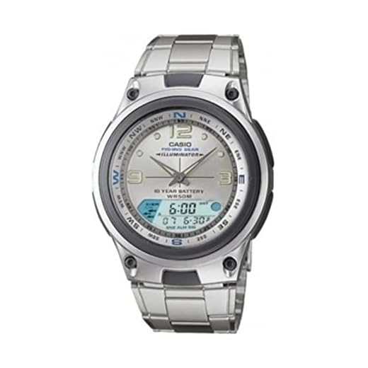 Casio Men's Analog/Digital Display Quartz Watch, Silver Stainless Steel Band, Round 40mm Case