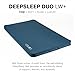 Exped DeepSleep Mat Duo Long Wide Plus - Self Inflating Firm Car Sleeping Mat, 3” Foam Pad, Pump Included