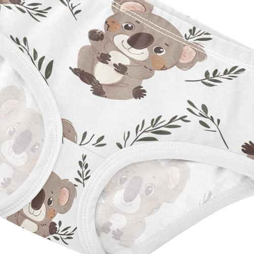 Wusikd Cute Koalas Girls' Underwear Cotton Girls Briefs Soft Toddler Underwear 2T4