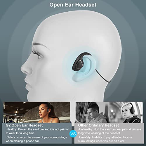 Idigmall Latest Bluetooth 5.2 Headset W/ Cvc8.0 Noise Cancel Mic Boom, Open-Ear Air Conduction Wireless Stereo Headphones, All Day Comfortable Fit For Office Riding Driving Running Student Learning… #TOP4