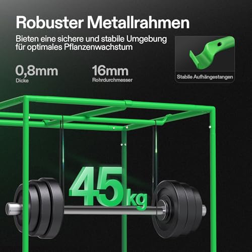 VIVOSUN Tente de culture 90 x 50 x 160 cm en mylar hautement réfléchissant avec fenêtre de visualisation et bac de sol pour culture hydroponique et intérieur S326 - Convient pour VS1000/VS2000 – Image 6