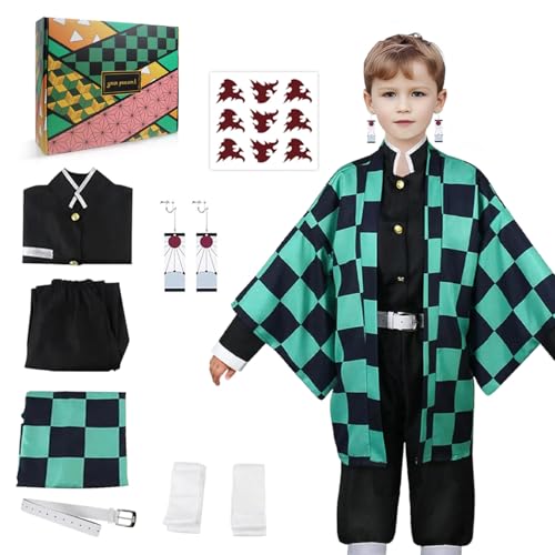 Kahopy Anime Cosplay Costume Kids Uniform Halloween Kimono Role Play Outfit Set for Boys and Girls