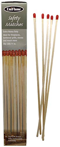 11-inch extra long wooden safety matches 1 pack - ideal for lighting fireplace candles grills amp camping firepits - strike on box - heavy duty long matches for fireplace - 50 count