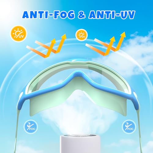 YLKJSWIM Swim Goggles for kids 3-15 with Earplugs Large Frame Anti-Fog/UV No Leaking Pool Water Swimming Goggles for Boys Girls Youth Toddler (2pcs) - Thumbnail 3