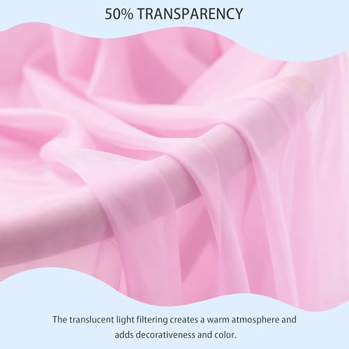 Voile transparent rose 125x245 pour bloquer les regards indiscrets - 4