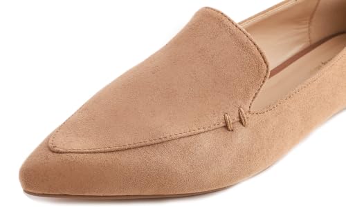 Image of FEVERSOLE Women's Loafer Flat Pointed Fashion Slip On Comfort Driving Office Shoes