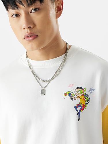 Image of The Souled Store Rick And Morty: Morty's World Men Oversized Full Sleeve T-Shirt