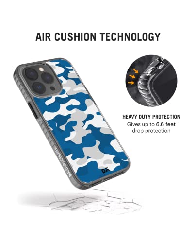 Image of DailyObjects Camouflage Blue Stride 2.0 Case Cover for iPhone 13 Pro Max| Polycarbonate TPU Slim Back Cover | Anti Shock, Scratch Resistant | Sturdy Design | Full Body Protection | Wireless Charging