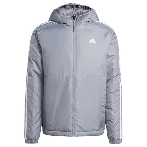 adidas Men's Insulated Hooded Jacket in Grey Cover