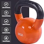 20, 25, 30, 35, 40, 45 Lbs Kettlebell Iron Sand Filled Weights for Women and Men, Orange Kettlebells with Smooth PP Material Surface and Non-slip Handle, Multiple Sizes and Weights - Image 5