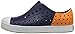 Native Jefferson Block Child Slip On Sneaker (Toddler/Little Kid), Regatta Blue/Shell White/Begonia Orange Block, 5 M US Toddler