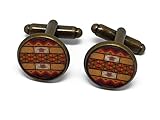  2 gemelos traje vestuario África resina naranja latón marrón 16mm regalo personalizado regalo de Navidad ceremonia boda invitados día del padre hombre parejas