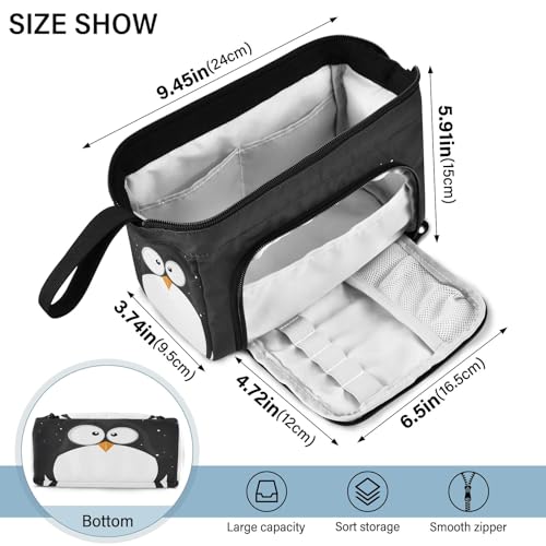 Image of SUABO Big Capacity Pencil Case, Cute Penguin Pen Bag Pouch Holder Stationery Bag School College Office Organizer for Teen Adults Student