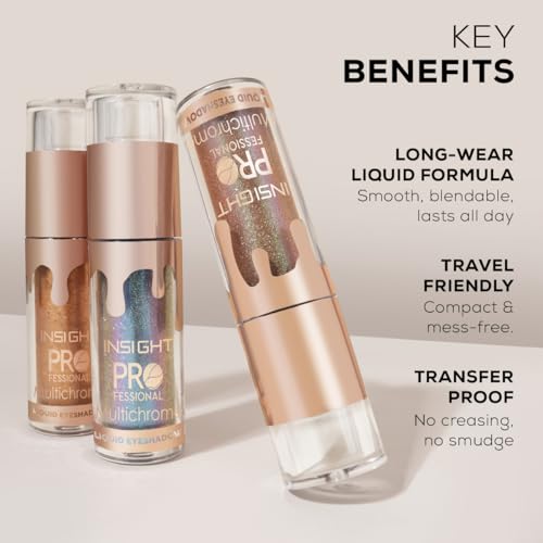 Image of INSIGHT Professional Multichrome Liquid Eyeshadow - Saphhire Dust | Metallic Effect | Green Tea & Cucumber Extracts | Striking Look | Versatile Use | Transfer-Proof | Dynamic Finish - 5g (Pack of 2)