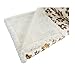 long rich Printed Dog paw Flannel Reverse to Sherpa Throw Blanket, Taupe, by Happycare Textiles