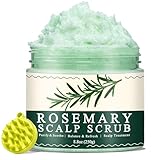 Criszenv Scalp Scrub,Scalp Exfoliator with Rosemary & Mint,Hair Treatment for Itchy Scalp, Dandruff & Buildup Removal, Clarifying Scrub Shampoo with Scalp Massager for Detox & Nourishment/8.8oz