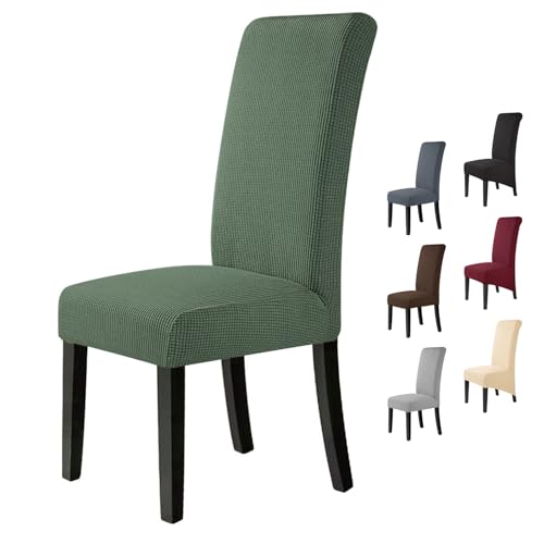 BalladHome Stuhlhussen 4 Stück Stuhlbezüge Stretch Stuhlbezug Elastische Spandex Stuhlhussen Universal Abnehmbare Waschbar für Hotel Party Bankett (Grün, 4 Stück)-M