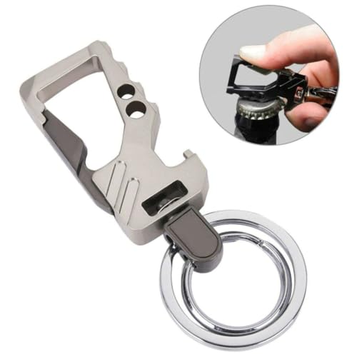Image of Contacts Heavy Duty Stainless Steel Keychain with Bottle Opener for Men and Women - Gunmetal Gold & Silver (Pack of 2)