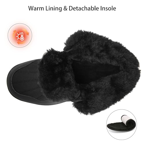 ChayChax Women's Winter Snow Boots with Fur Lined Lightweight Ankle Booties Anti Slip Comfortable Warm Winter Shoes4