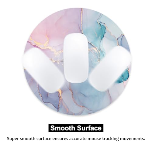 Audimi 小型マウスパッド 7.9 x 7.9インチ ラウンド型マウスパッド ノートパソコン ワイヤレスマウス ホームオフィス 旅行用 ポータブル 洗える カラフル マーブル