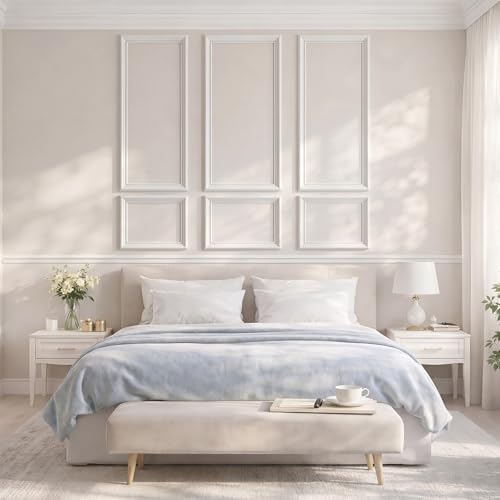 Molduras de pared precortadas Colingmill para transformar el dormitorio en un hotel boutique 8