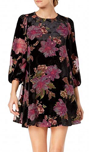 Calvin Klein Women s Floral Burnout Velvet Shift Dress (8, Black Multi)