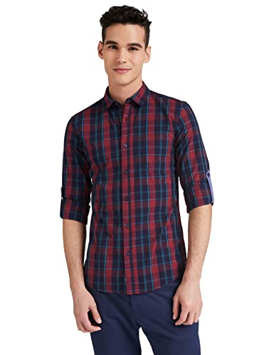 Image of Amazon Brand - Symbol Men's Cotton Checkered Regular Fit Casual Shirt