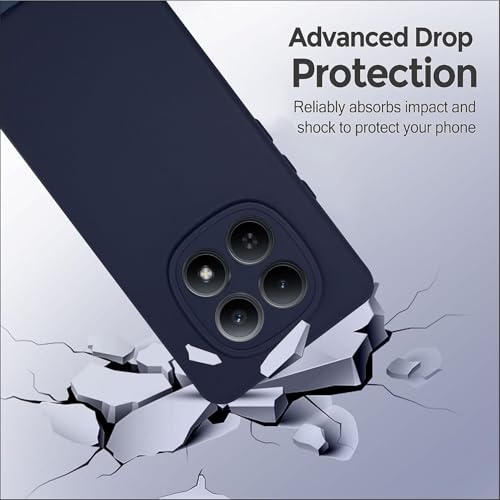 Image of SBMS Silicone Back Cover Case for Redmi Note 15 5G / Poco M8 5G | Soft Micro-Fibre Lining Inside | Camera Protection Bump | Shockproof Back Cover Case for Poco M8 5G (Candy Cloth Blue)